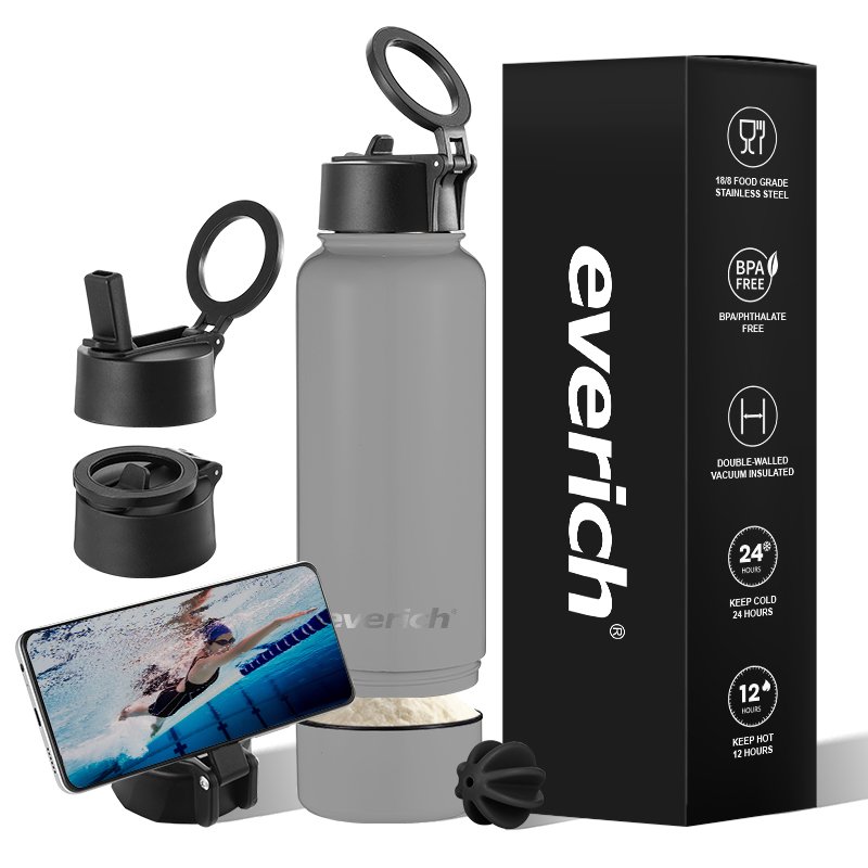 Double Wall Water Bottle Stainless Steel Tumbler Vacuum Flask Direct Drinking Keep Cold And Hot with Holder