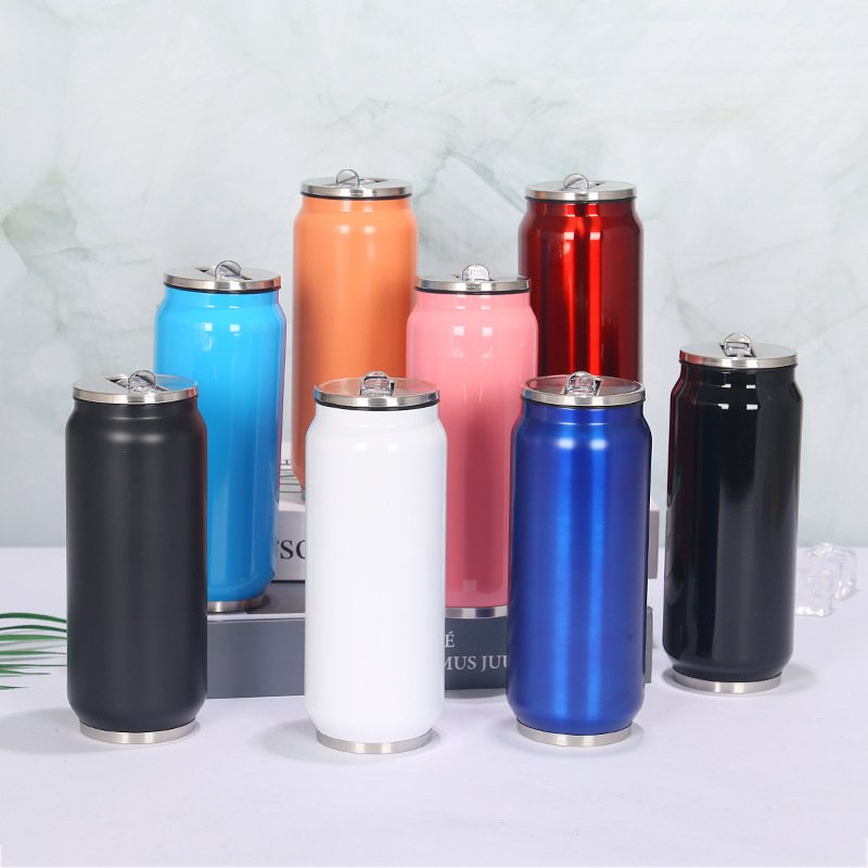 OEM Design Cola can Vacuum Drinking Travel Coffee Mug Stainless Steel Cup Steel Thermos Bottle
