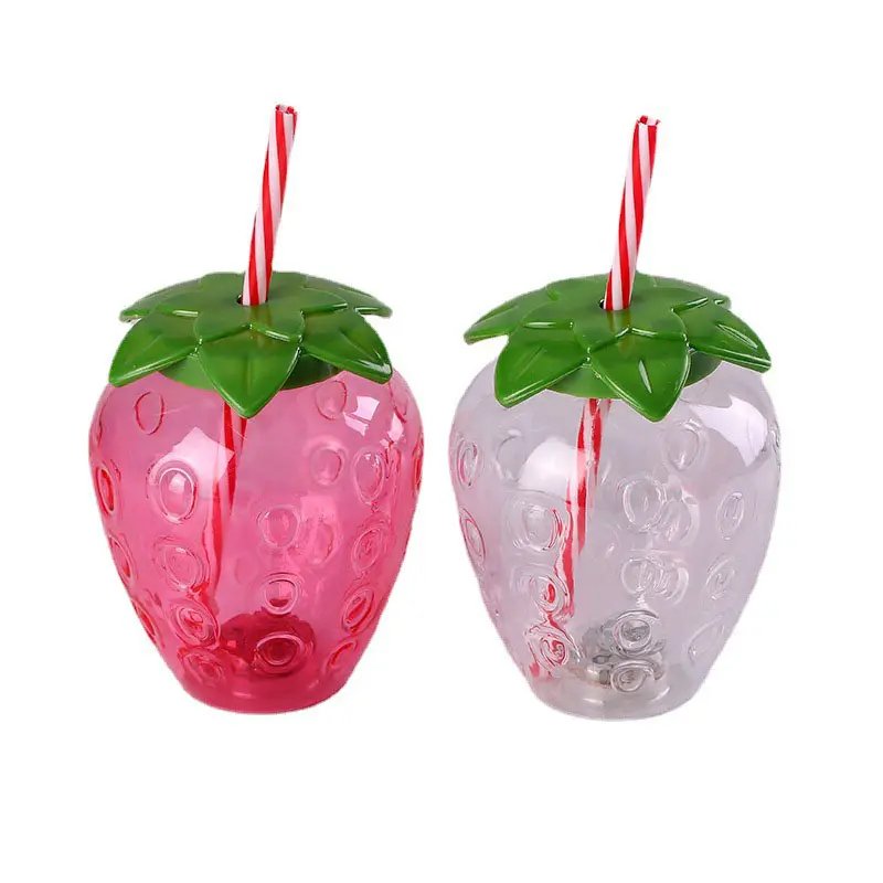 New Arrival Strawberry Cup Strawberry Keychain Pineapple Juice Cup Lele Tea INS Wind Cup Takeaway juice Bottle