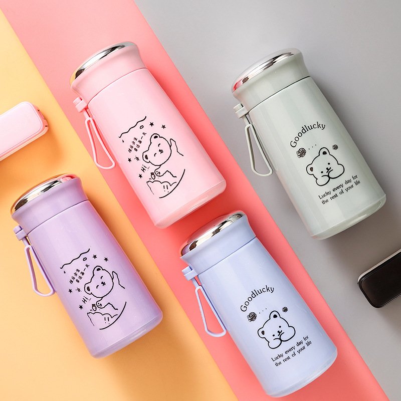 280ML OEM LOGO Acceptable cartoon plastic with lifting rope glass water cup Water Bottles | Vacuum Flasks & Thermoses