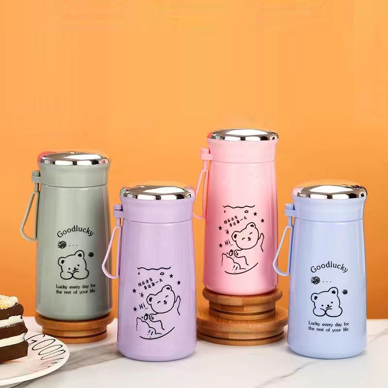 280ML OEM LOGO Acceptable cartoon plastic with lifting rope glass water cup Water Bottles | Vacuum Flasks & Thermoses