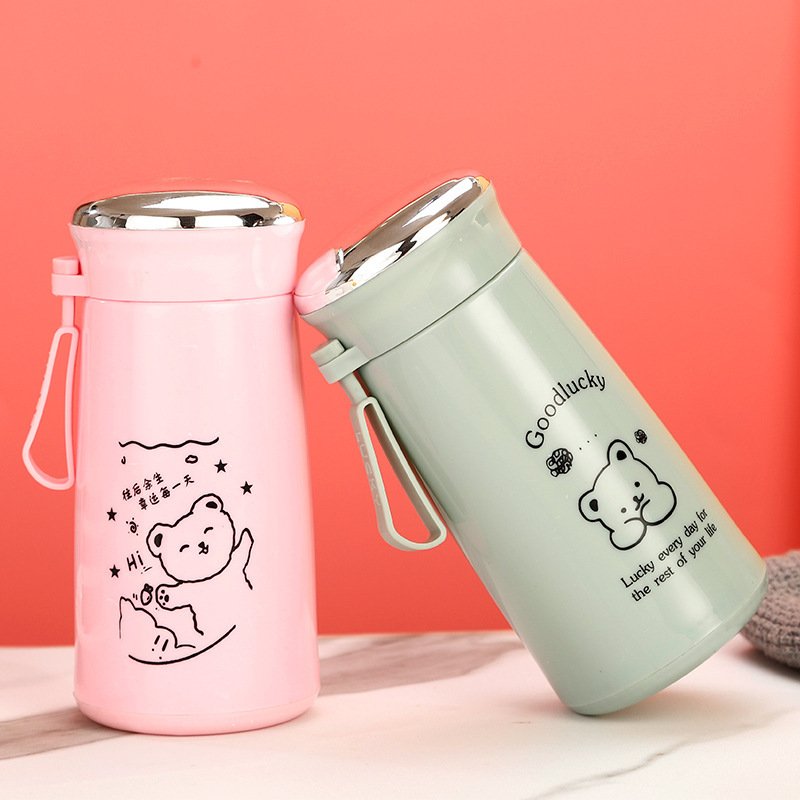 280ML OEM LOGO Acceptable cartoon plastic with lifting rope glass water cup Water Bottles | Vacuum Flasks & Thermoses
