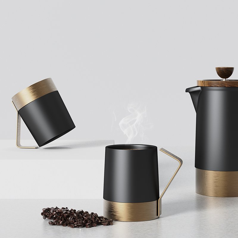 Ceramic From China With High-End Branded Quality Unique 304 Stainless Steel Handle Coffee Mug
