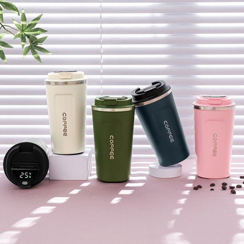2023 Oem Tumbler Cups In Bulk Gift Cup Fahrenheit Cheap Stainless Steel Smart Water Bottle With Led Temperature Display Termo