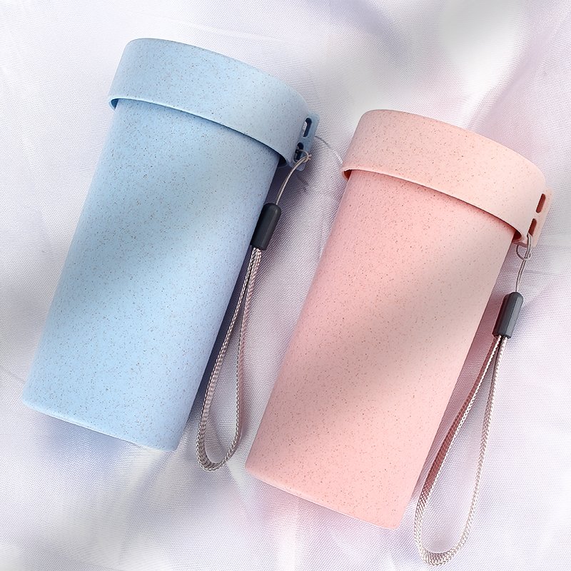 Eco-Friendly Water Bottle Biodegradable Wheat Straw Water Bottle Coffee Cup With Lid