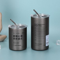 2023 new design 304 stainless steel tumbler ice coffee cups insulated mug tumbler with lid and straw