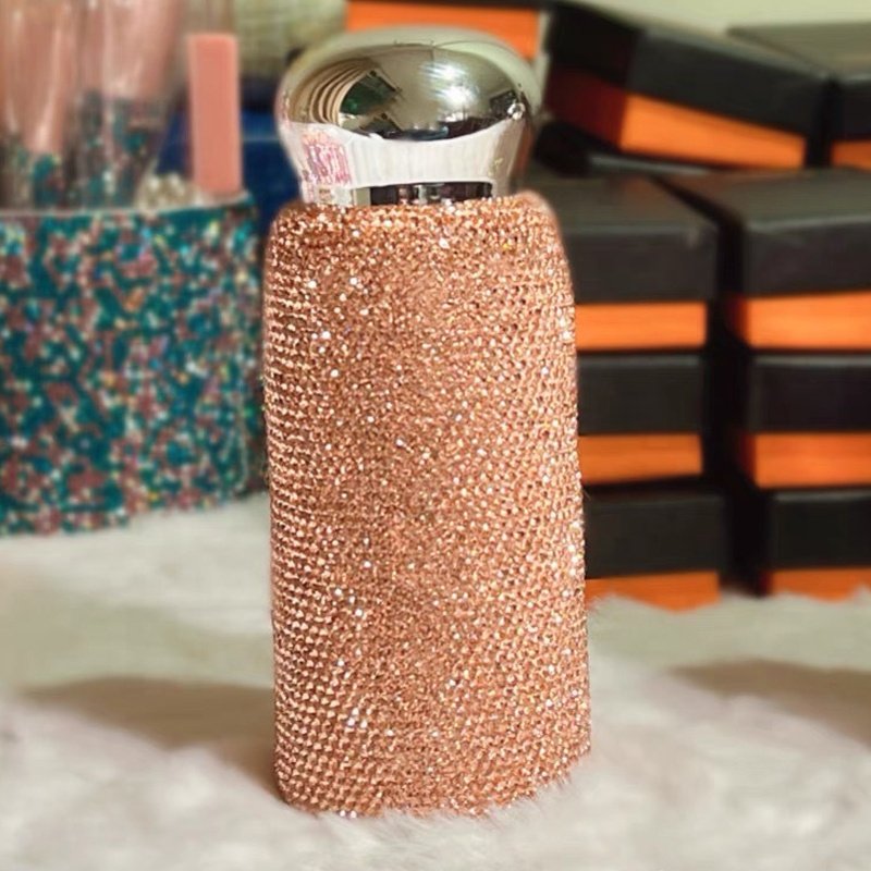 Luxury 304 Stainless Steel Vacuum Flask Cups Bling Diamond Double Walled Thermos Mug Stainless Steel Vacuum Insulated Water