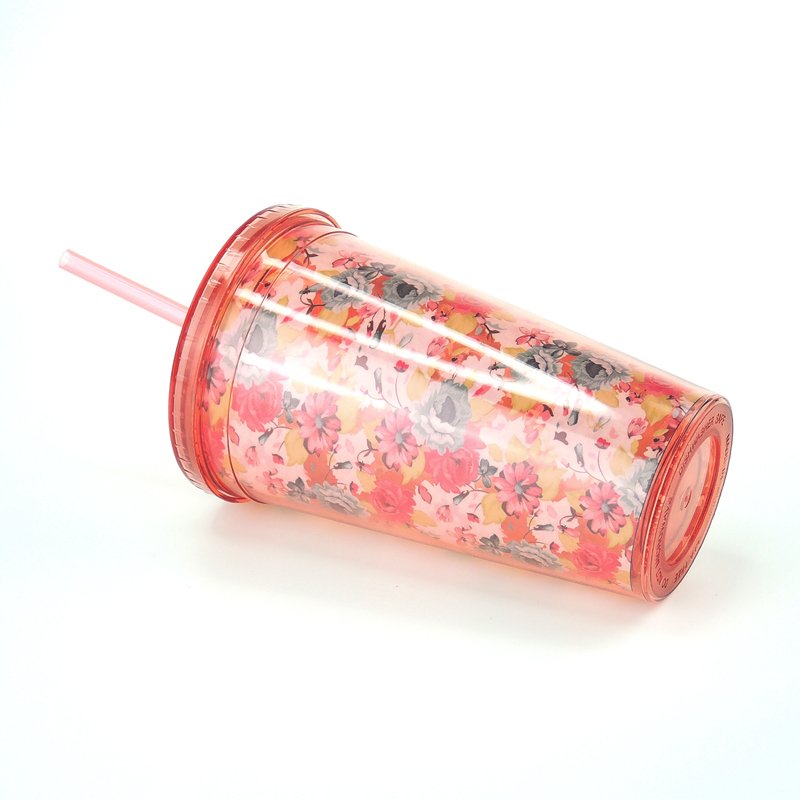 Wholesale 24 Oz Clear Tritan Halloween Coffee mugs Double Wall Tumbler Cups With Straw