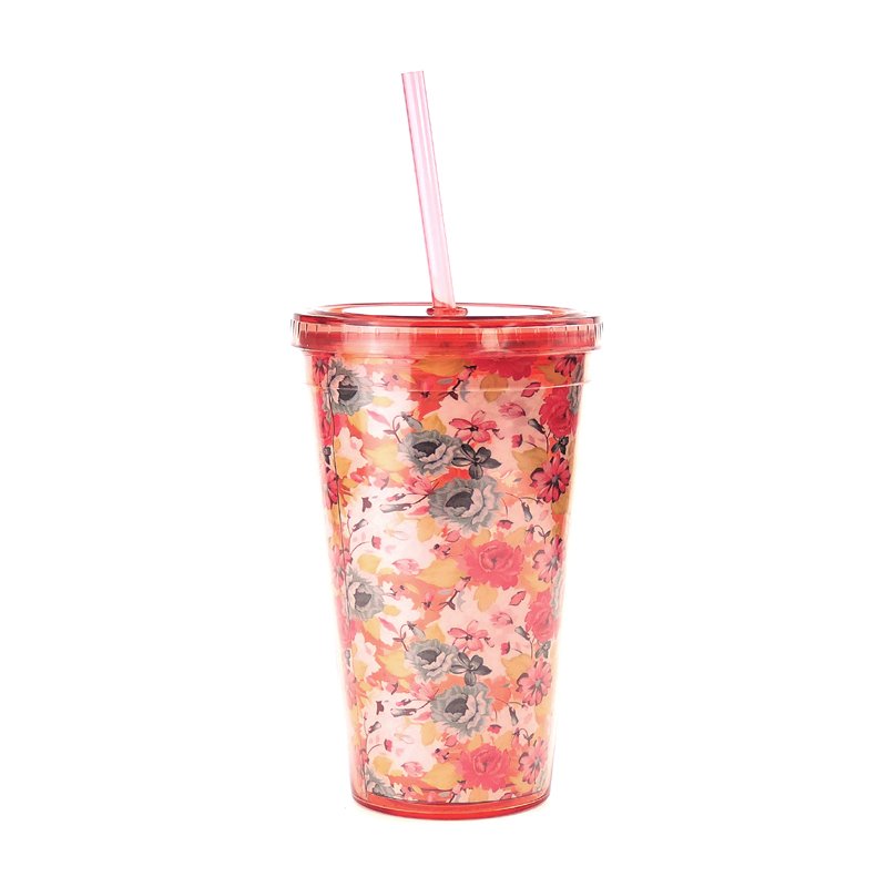 Wholesale 24 Oz Clear Tritan Halloween Coffee mugs Double Wall Tumbler Cups With Straw