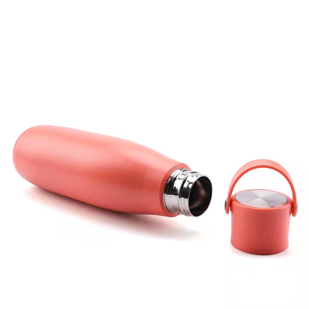 Double Vacuum Insulation Stainless Steel Water Bottle BPA Free Leak-Proof Hanging Hoop Portable Sports Water Bottle for Hot