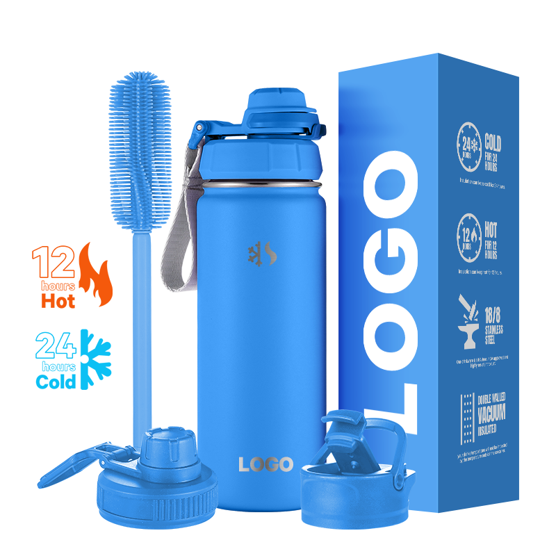 Custom Logo stainless steel insulated vacuum flasks with wide mouth water bottle 32oz 40oz stainless steel sports bottle