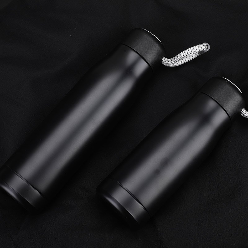 Double Wall Stainless Steel Thermos Vacuum Flask Outdoor Cold Hot Water Bottle With Lid And Rope Handle