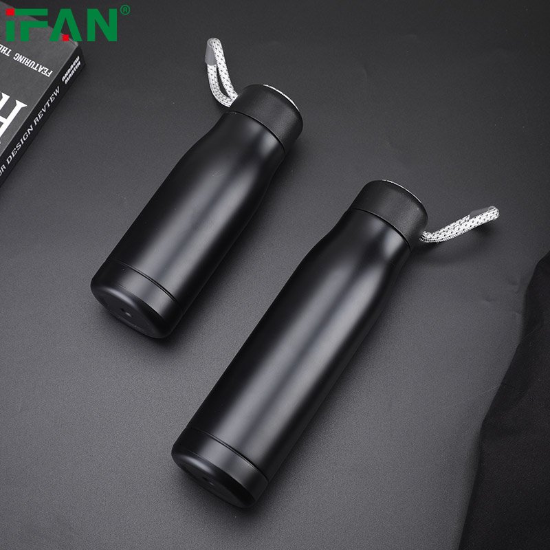 Double Wall Stainless Steel Thermos Vacuum Flask Outdoor Cold Hot Water Bottle With Lid And Rope Handle