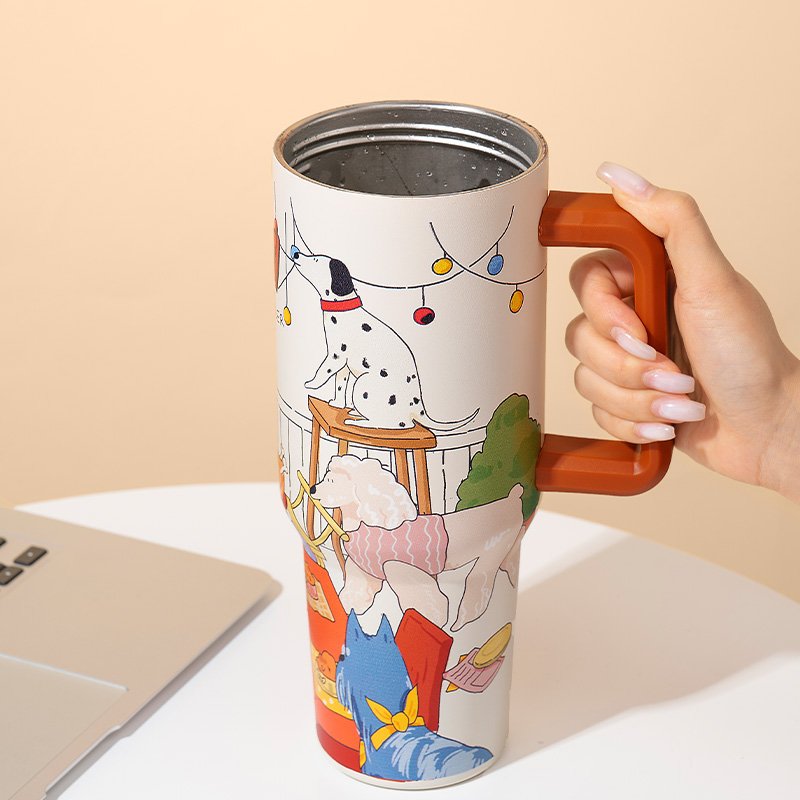 DILLER 40oz 1200ml High Quality Durable Printed Grip Stainless Steel Insulated Mug eco-friendly thermos tumbler cup RTS