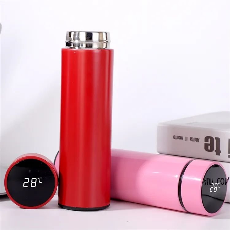 Stainless Steel Thermos Vacuum Flasks Temperature LED Display Straight Cup