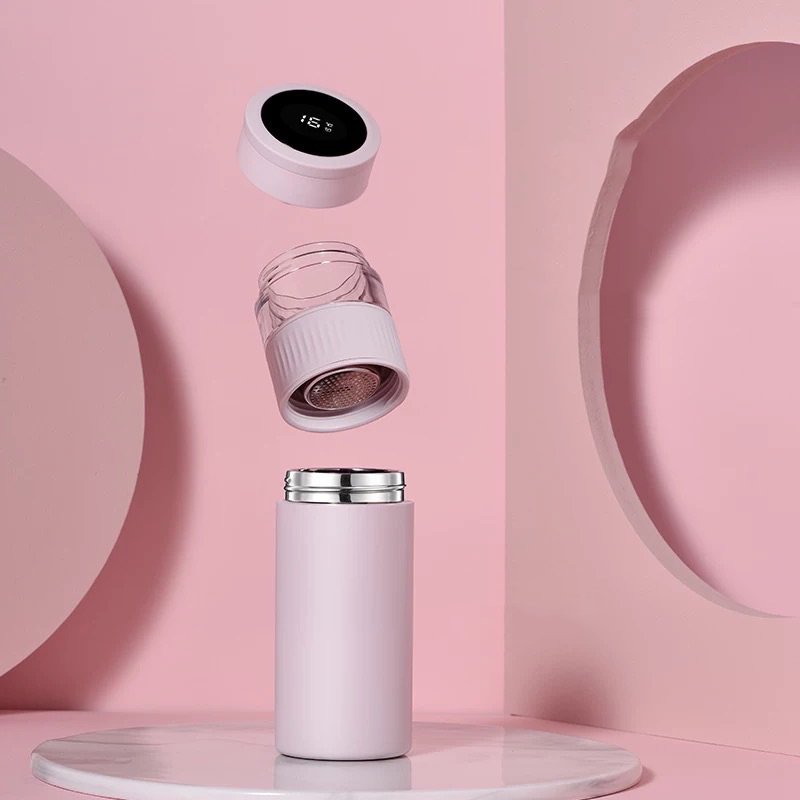 2022 Hot Sale Led Temperature Display Smart Water Bottle 356ml and 127ml Stainless Steel Vacuum Flask With Tea Infuser