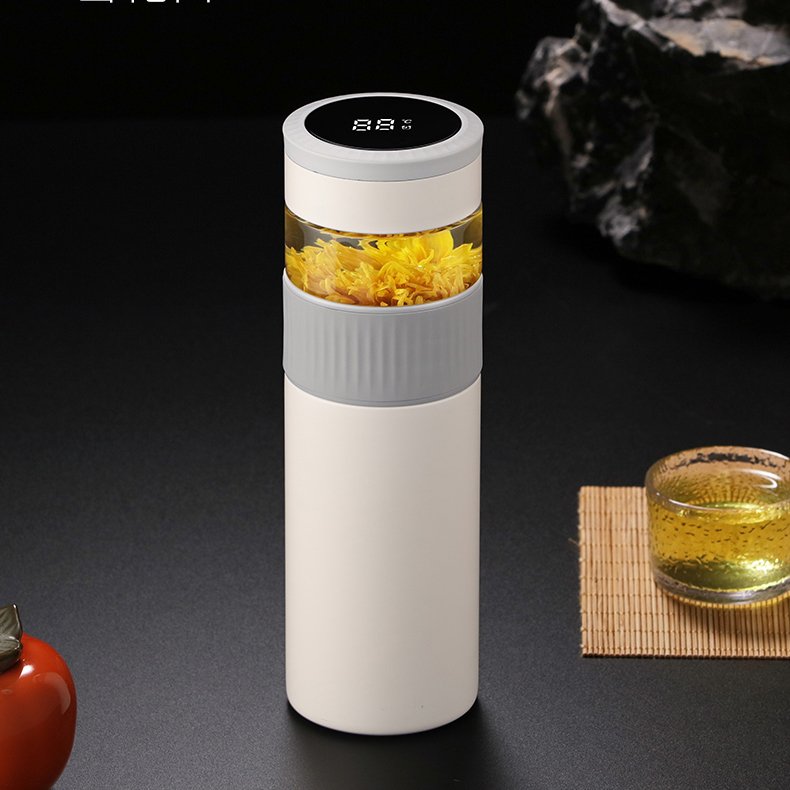 2022 Hot Sale Led Temperature Display Smart Water Bottle 356ml and 127ml Stainless Steel Vacuum Flask With Tea Infuser