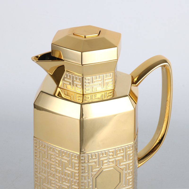 2024 NEW ARRIVE May Flower 1L Elegant ABS vacuum Flask Kepp Hot & Cold Kettle Arabic Style Coffee Pot