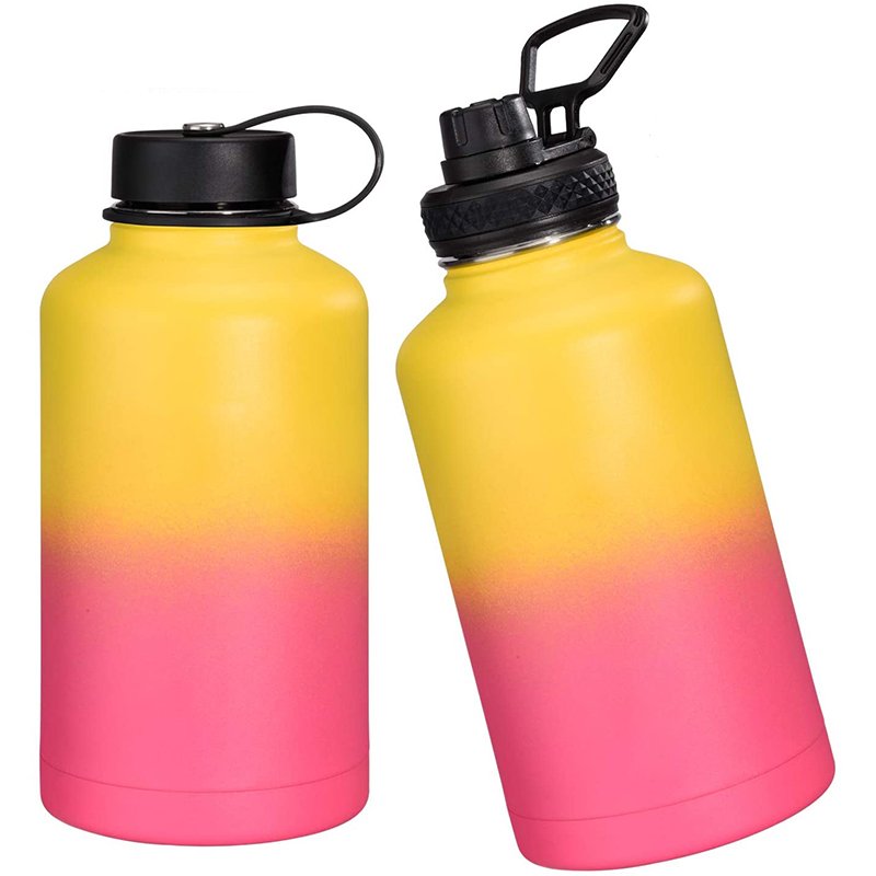 Orange 64 Oz 40Oz Tea Flasks Vacuum Flask Design Thermoses Large Stainless Steel Double Insulated Water Bottles With Phone Mount