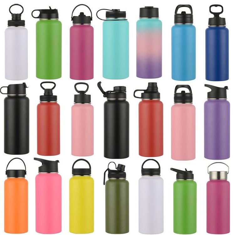 Orange 64 Oz 40Oz Tea Flasks Vacuum Flask Design Thermoses Large Stainless Steel Double Insulated Water Bottles With Phone Mount