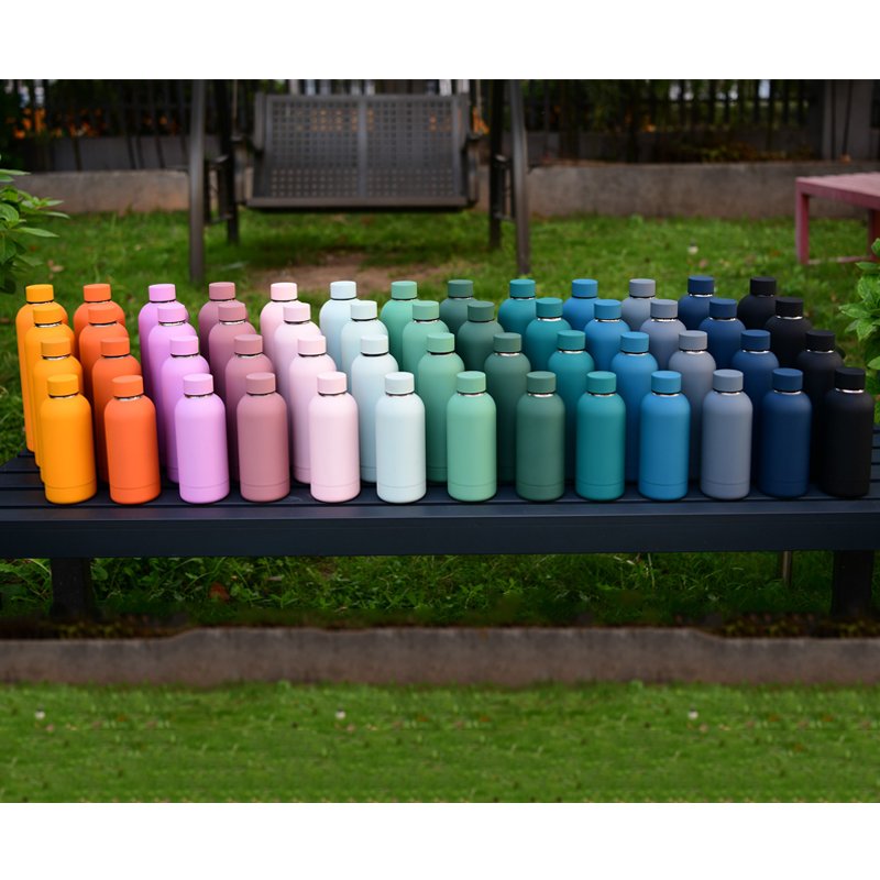 Top Seller Food Grade Powder Coated BPA Free 500ml 750ml Double Wall Small Mouth Stainless Steel Sport Flask Water Bottle
