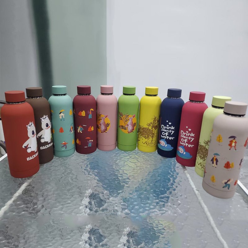 Top Seller Food Grade Powder Coated BPA Free 500ml 750ml Double Wall Small Mouth Stainless Steel Sport Flask Water Bottle