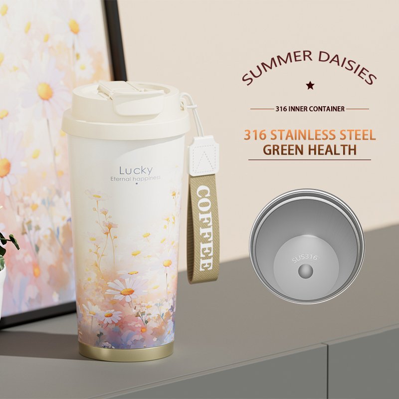 motivational water bottle most popular products drinkware custom printed 304SS Vacuum Mug 520ml stainless steel coffee cup