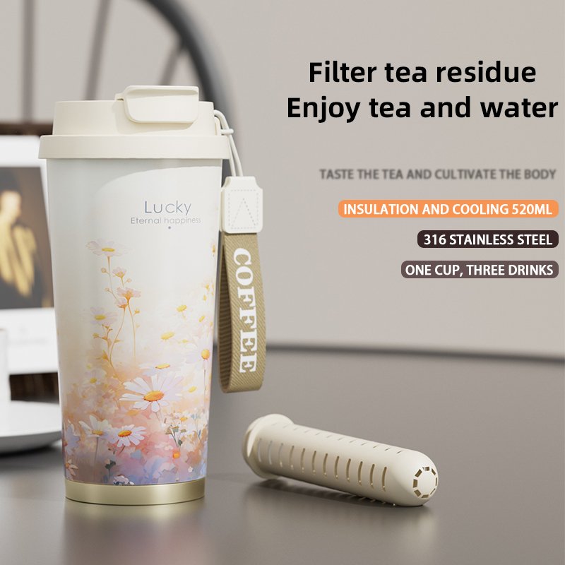 motivational water bottle most popular products drinkware custom printed 304SS Vacuum Mug 520ml stainless steel coffee cup