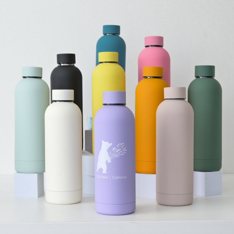 OEM 500ml double wall thermal stainless steel cup insulated flask sports drinking water bottle