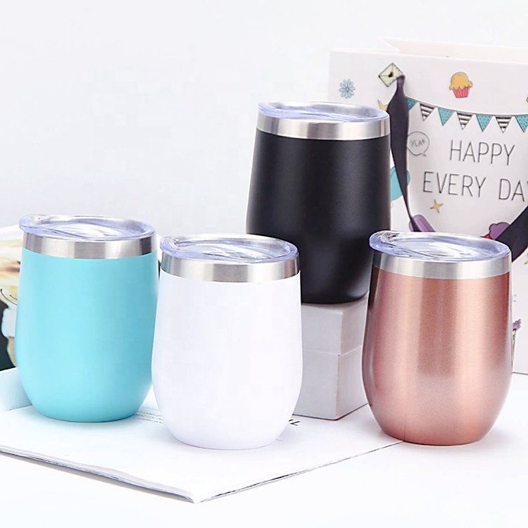 Classic 12oz wine tumbler modern double wall stainless steel water bottle 360ml coffee cup custom logo taza de cafe