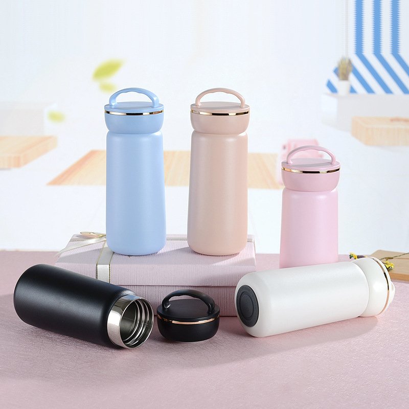 Factory 380ml Stainless Steel Vacuum Travel Mug with Tea Strainer Insulated Water Bottle Flask for Hot and Cold Beverages