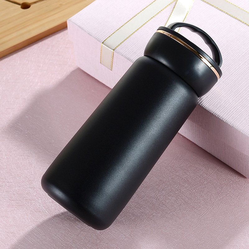 Factory 380ml Stainless Steel Vacuum Travel Mug with Tea Strainer Insulated Water Bottle Flask for Hot and Cold Beverages