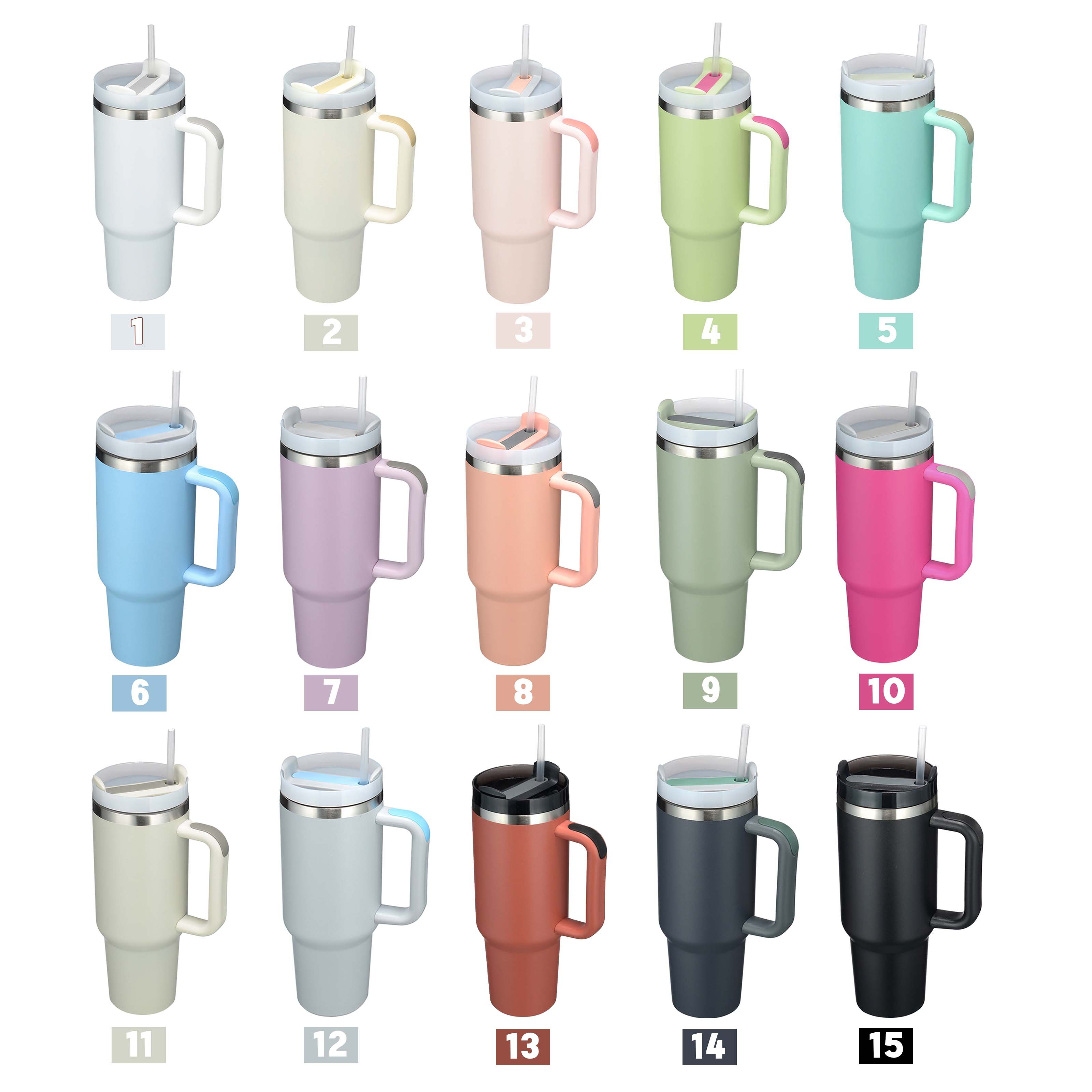Hot Sale 2024 Thermal Travel Mug With Logo Stainless Steel Insulated Custom Coffee Mugs 40oz Tumblers With Handle