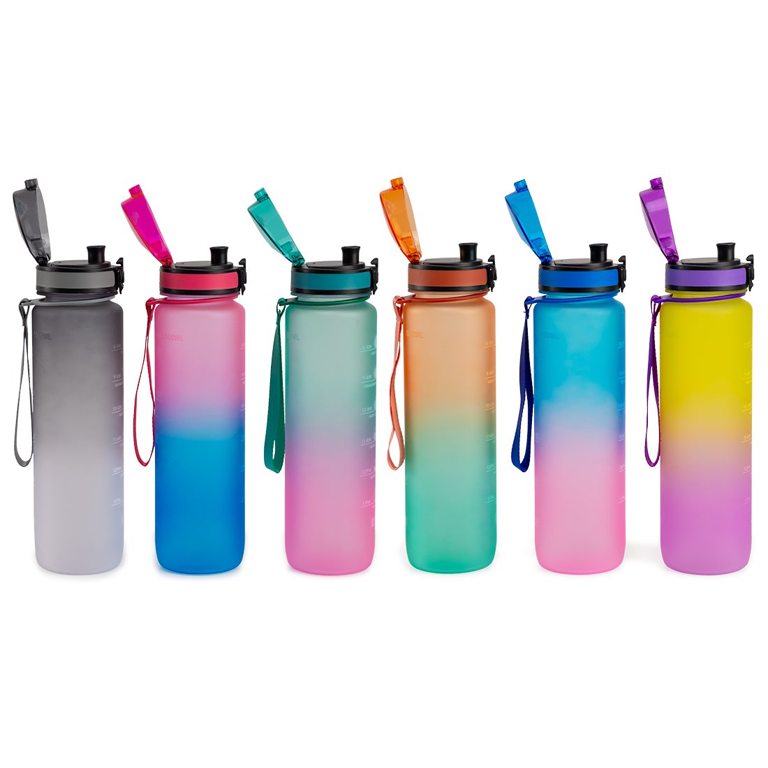 BPA Free Tritan Plastic 32oz 1000ml Motivational water bottle Fitness Sports gallon Water Bottle With Time Marker