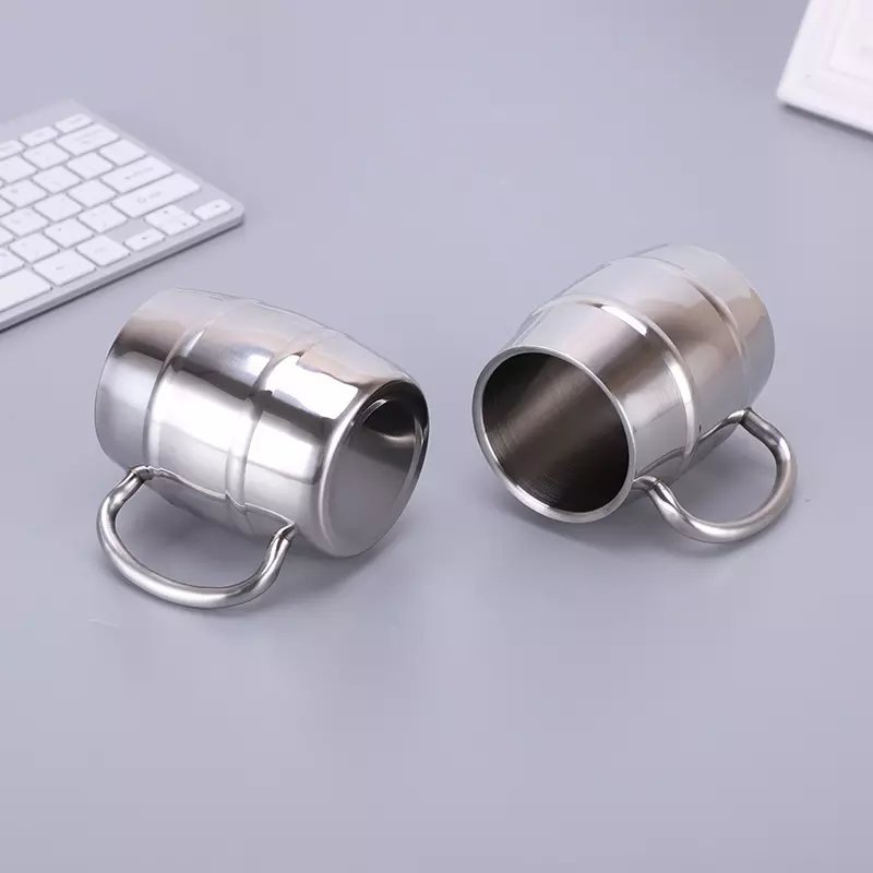 New Design Double Wall Stainless Steel Coffee Cup Insulated Beer Mug With Handle
