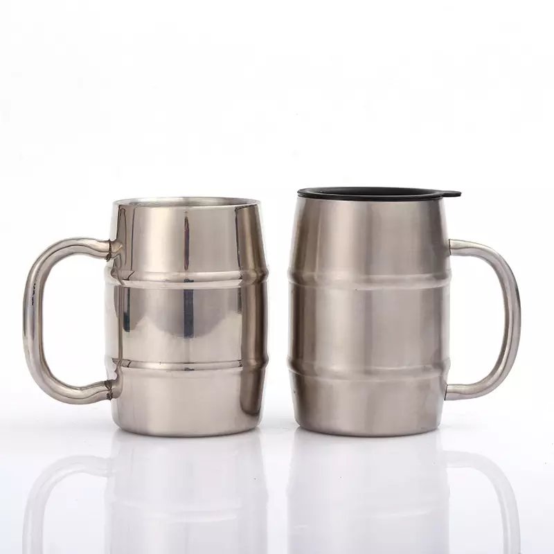 New Design Double Wall Stainless Steel Coffee Cup Insulated Beer Mug With Handle