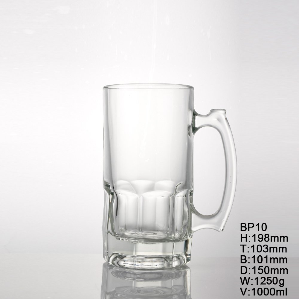 custom 1 liter 1000ml transparent beer glass mug sublimation bar pub party glass beer mug