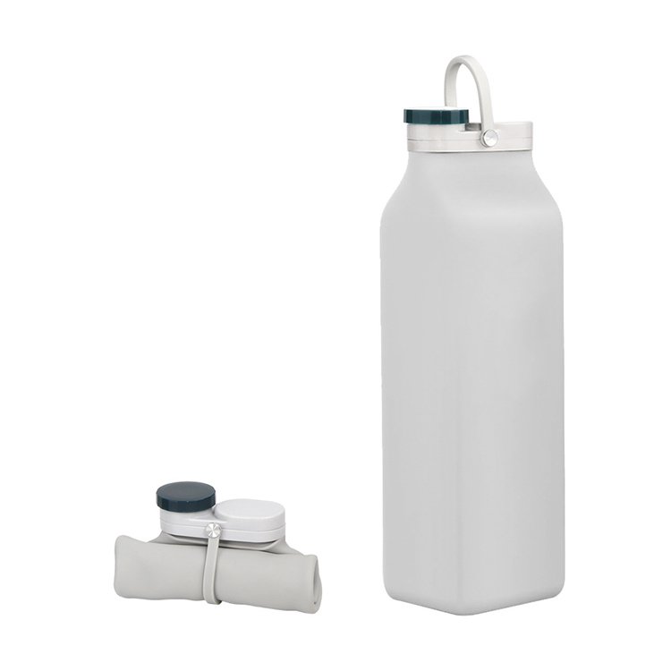 Eco friendly travel 500ml portable recyclable drink collapsible silicone folding foldable silicone water bottle