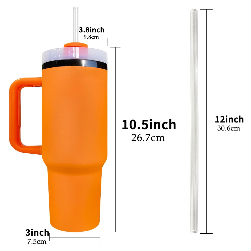 USA warehouse 40oz lemon orange matt tumbler black mirror under plated vacuum camper water bottle coffee mug for custom laser