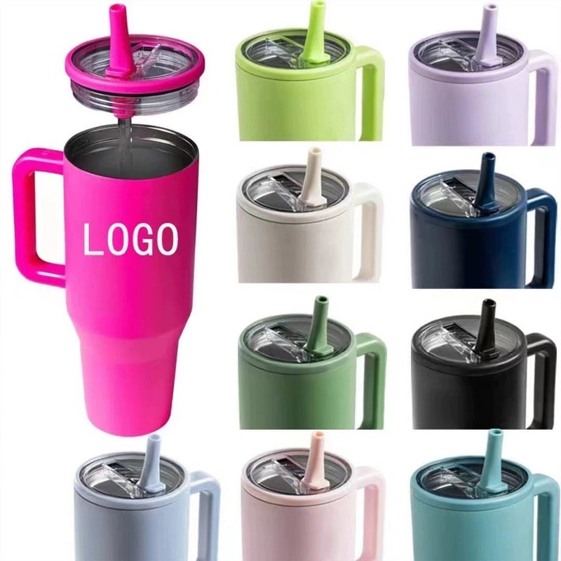 Sixth Generation 40OZ Stainless Steel Car Vacuum Flask & Thermos Cup with Leak-Proof Straw Cup