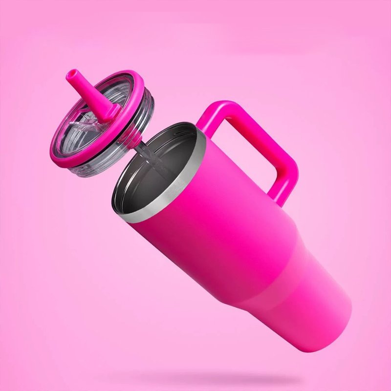 Sixth Generation 40OZ Stainless Steel Car Vacuum Flask & Thermos Cup with Leak-Proof Straw Cup