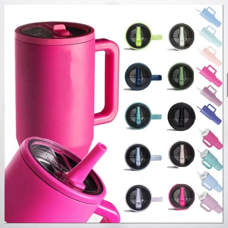 Sixth Generation 40OZ Stainless Steel Car Vacuum Flask & Thermos Cup with Leak-Proof Straw Cup