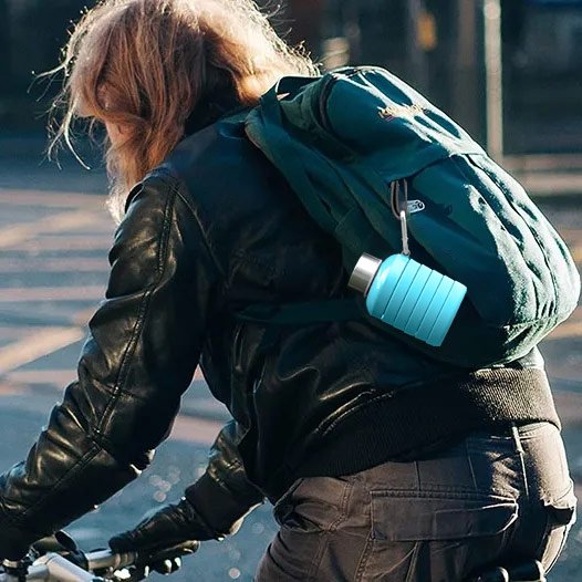 Factory wholesale reusable BPA free outdoor foldable silicone collapsible travel water bottle