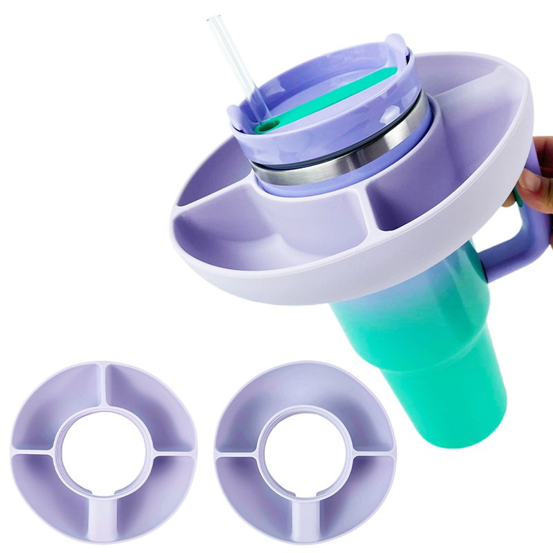 DD2126 -2 Water Bottle Accessories Reusable Silicone Snacks Ring Compatible with 40oz Tumbler Snack Bowl for Cup