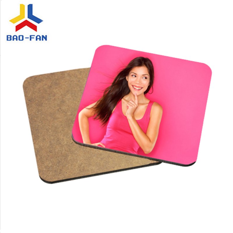 High Quality 10CM Sublimation blank MDF Wooden Cork coaster DIY printing Square shape mug coasters