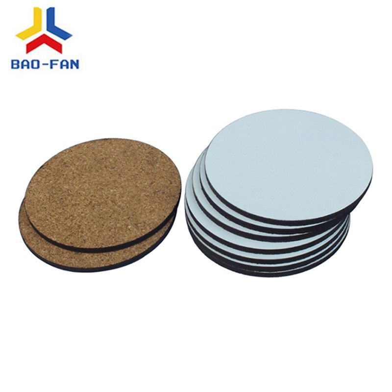 High Quality 10CM Sublimation blank MDF Wooden Cork coaster DIY printing Square shape mug coasters