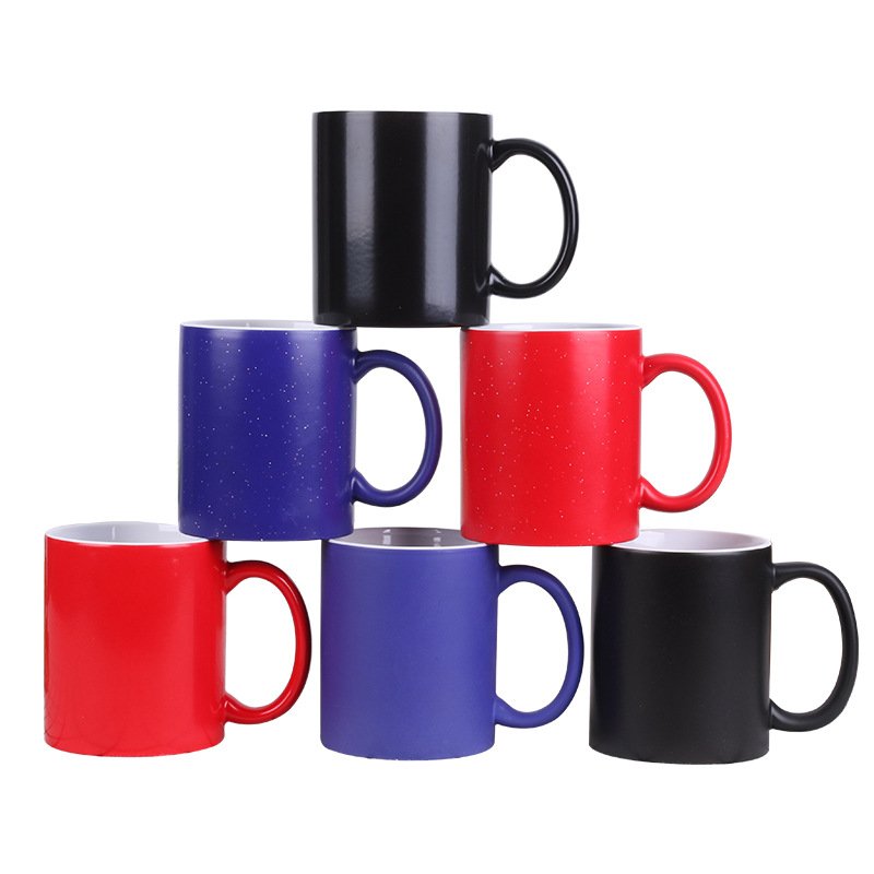 Personalized Custom 11oz Ceramic Color Changing Coffee Mug Cups Sublimation Heat Transfer Printing Colour Changing Mugs Cups