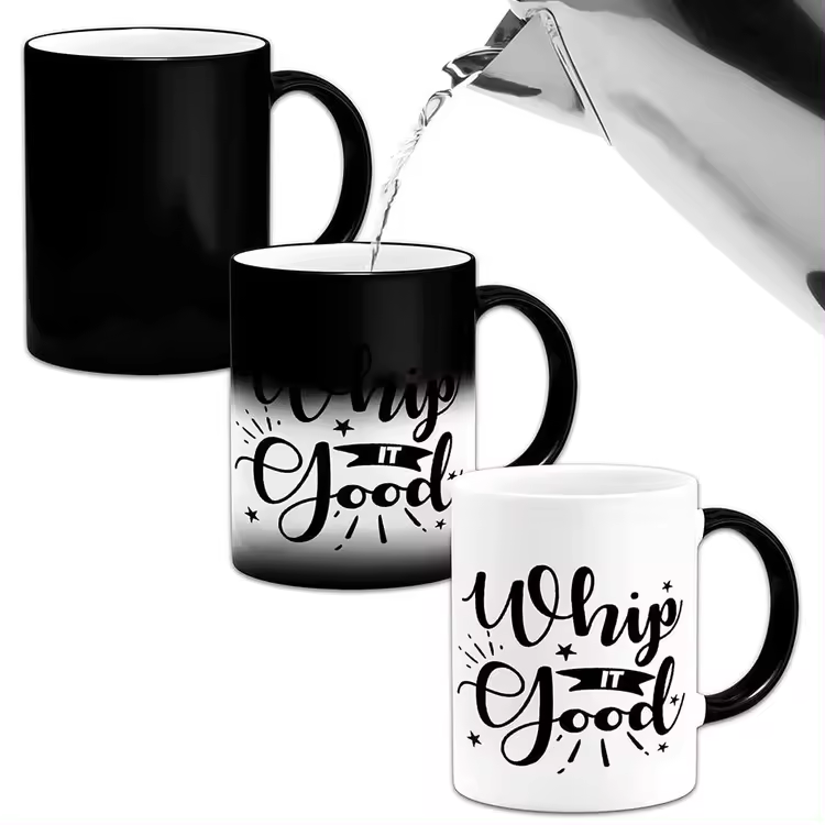 Personalized Custom 11oz Ceramic Color Changing Coffee Mug Cups Sublimation Heat Transfer Printing Colour Changing Mugs Cups