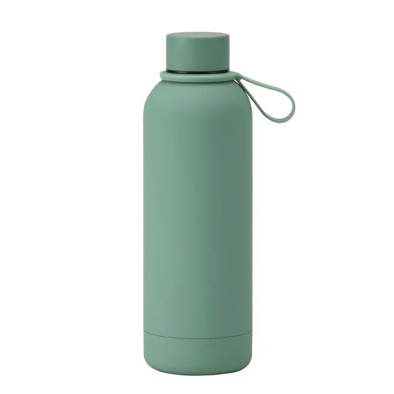 Hot Sale 350ml 500ml 750ml 1000ml Double Wall Small Mouth Stainless Steel Water Bottle with Soft Touch with Silicone Handle