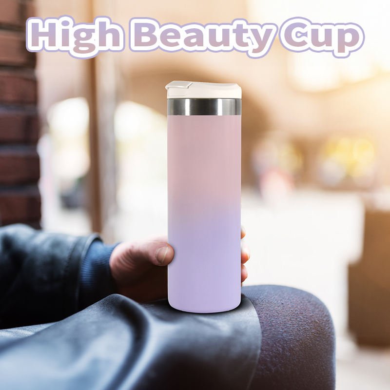 16oz Mixed Color Double Stainless Steel Vacuum Flasks & Thermoses Straight Portable Water Bottle Water Bottle